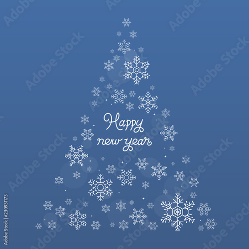 Christmas and new year background with snowflakes.