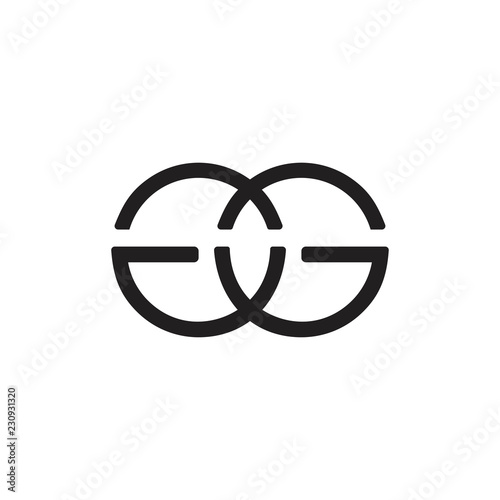 letter gg linked circle logo vector
