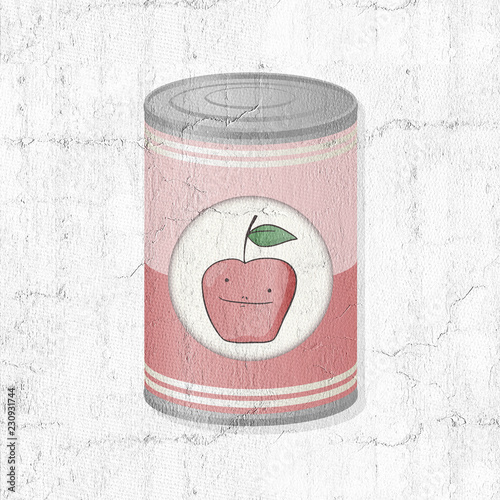 apple in metal can photo