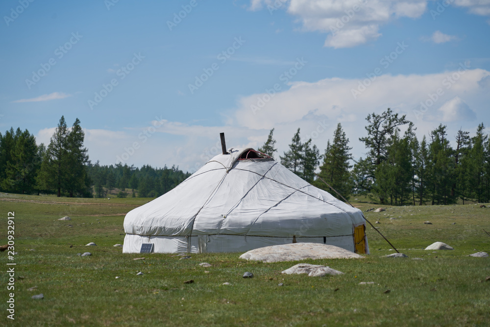 Mongolian yurts and dwellers