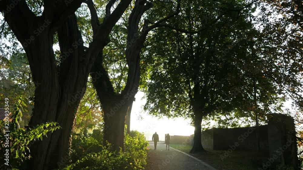World war one in Belgium: Ypres today, autumn around the ramparts walking path World war one in Belgium: Ypres today, autumn around the ramparts walking path