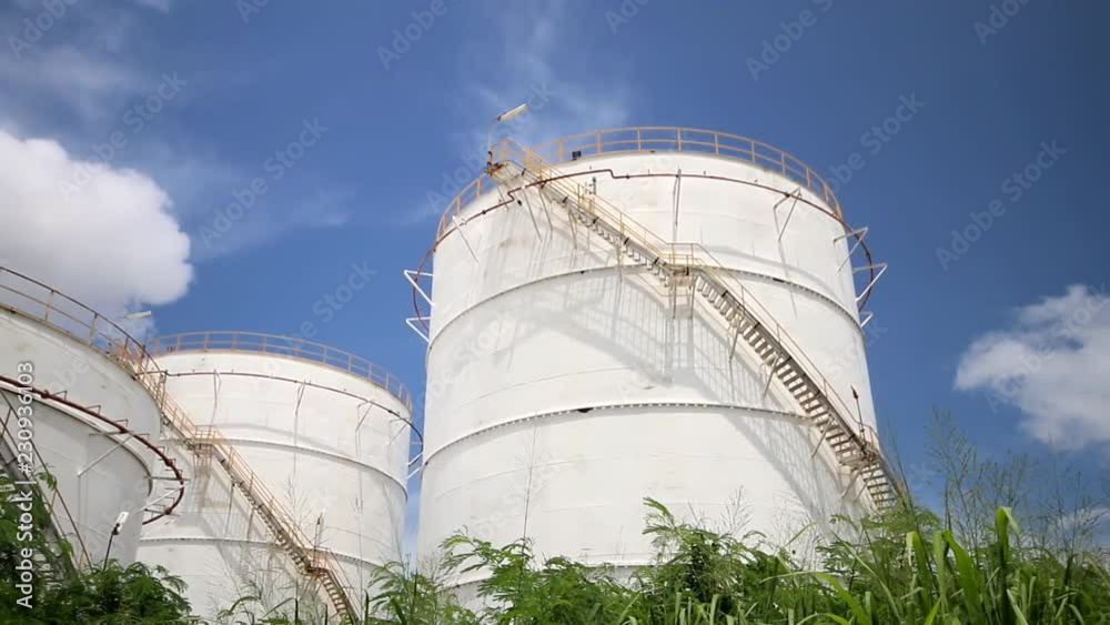 Oil large tank in Petroleum refinery plant Oil large tank in Petroleum refinery plant