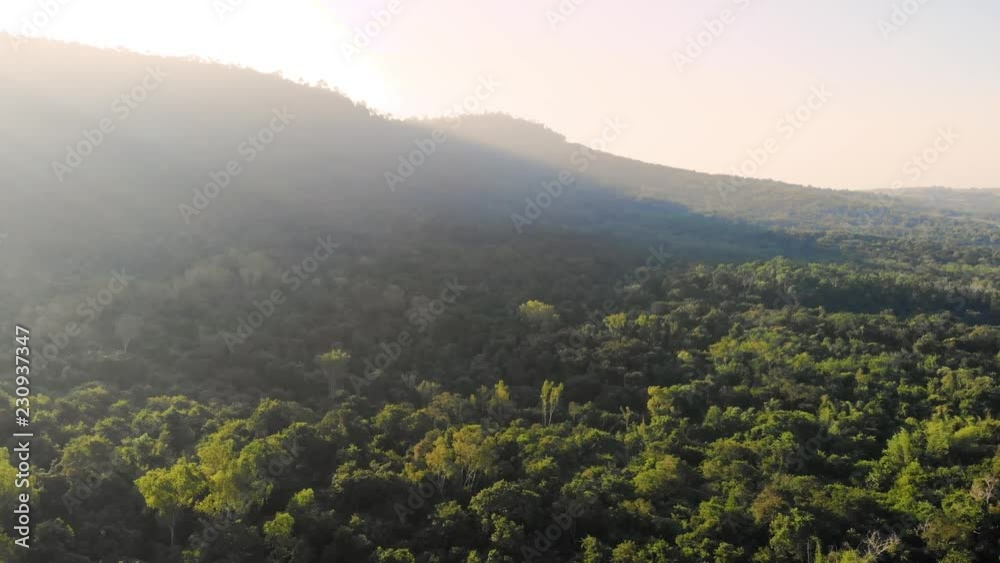 Aerial view of the sunrise at the valley on a natural background. Aerial view of the sunrise at the valley on a natural background.
