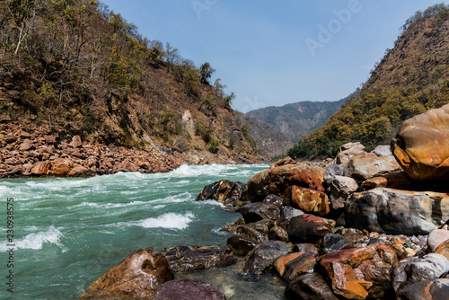 Ganga river near rishikesh, Ganga river landscape 