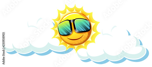 Fun sun with sunglasses
