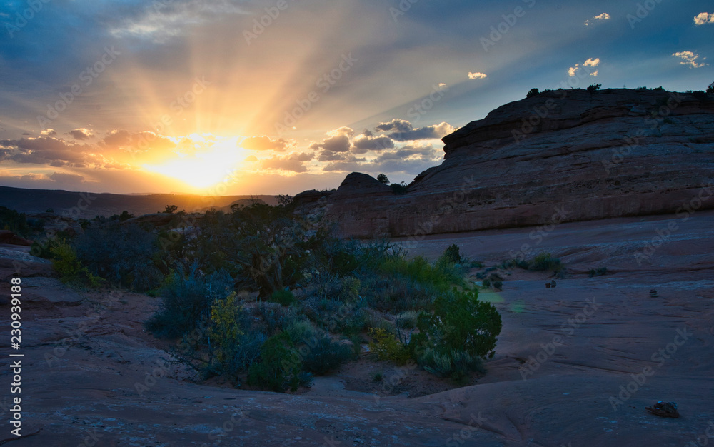 sunset at Arches national park