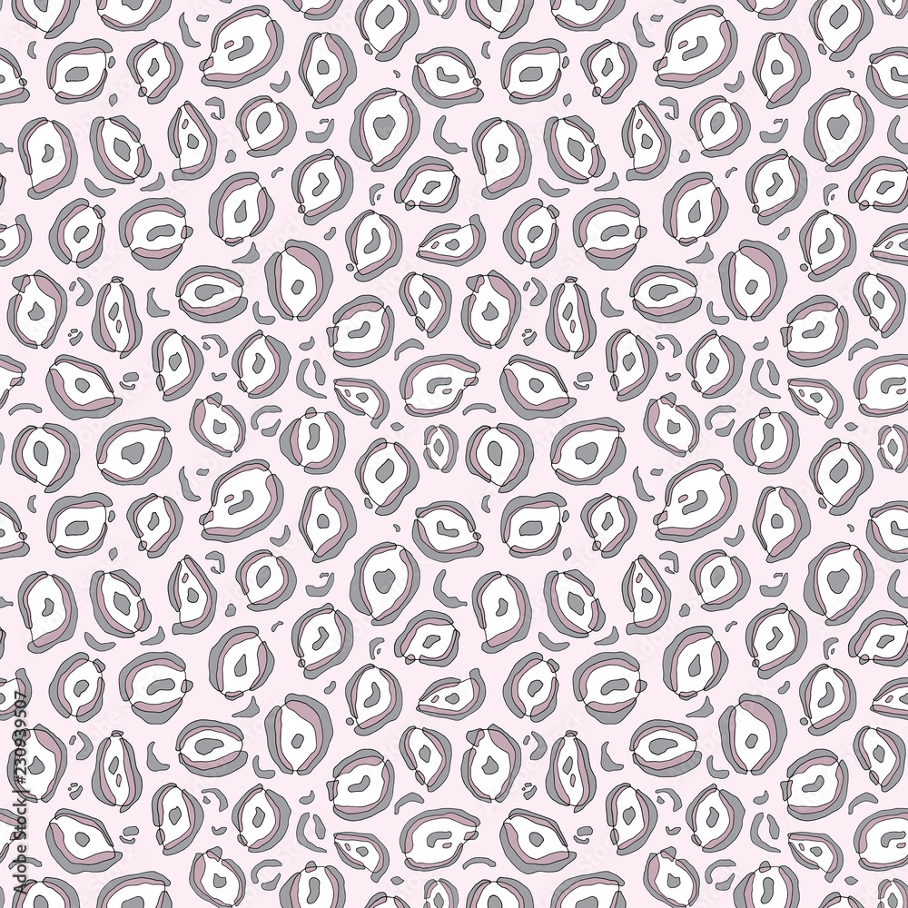Hand drawn animal print seamless pattern. Abstract cheetah skin texture for surface design, textile, wrapping paper, wallpaper, phone case, fabric.