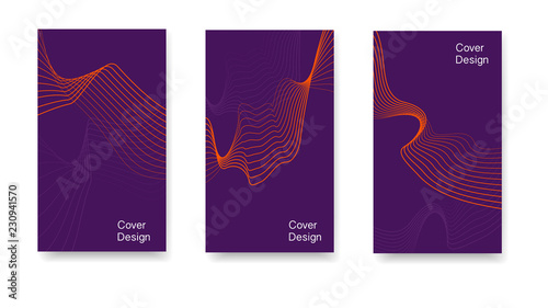 Modern cover with minimalist style. Smooth plastic lines, flight simulation The idea of the cover, card, corporate identity, printing, packaging