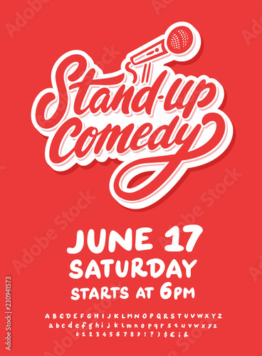 Stand up comedy. Vector lettering.