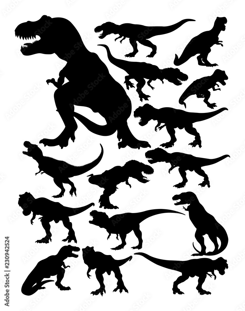 Tyrannosaurus rex silhouette. Good use for symbol, logo, web icon, mascot, sign, or any design you want.