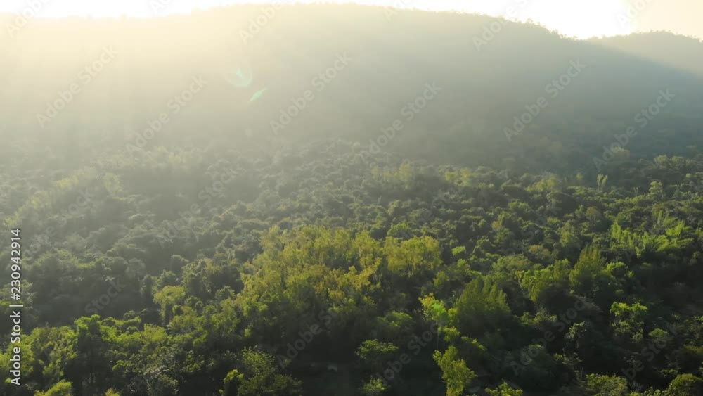 Aerial view of the sunrise at the valley on a natural background. Aerial view of the sunrise at the valley on a natural background.