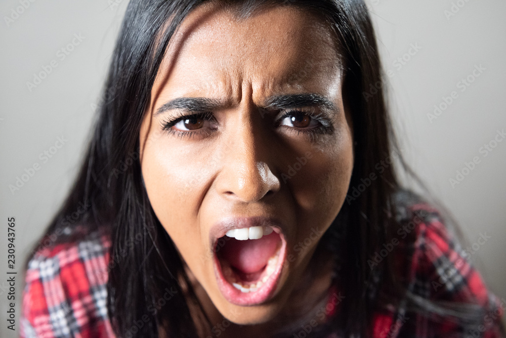 woman of color Screaming at Camera woman of color Screaming at Camera