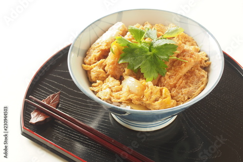 カツ丼 a deep-fried pork cutlet rice bowl