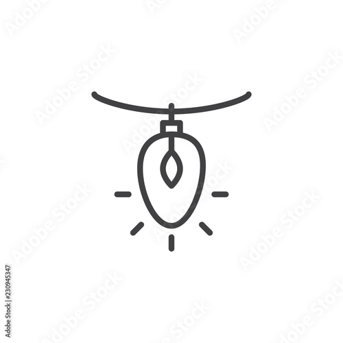 Christmas Garland outline icon. linear style sign for mobile concept and web design. xmas lights decoration simple line vector icon. Symbol, logo illustration. Pixel perfect vector graphics