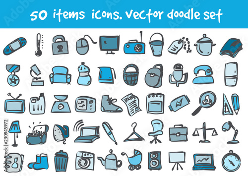 vector doodle icons set