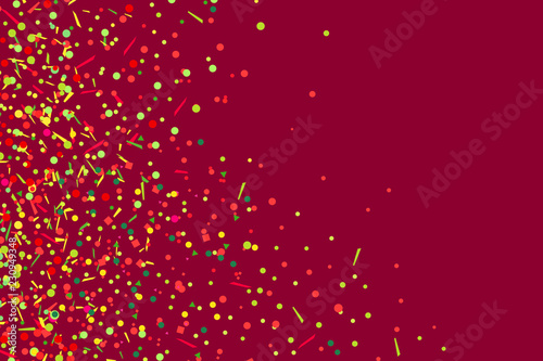 Confetti. Bright explosion. Colorful firework. Texture with colored glitters. Geometric background. Image for banners, posters and flyers. Greeting cards