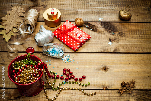 Packaging christmas gifts. photo