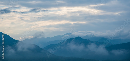 Landscapes of Mountain with sunrise sky © Hide_Studio