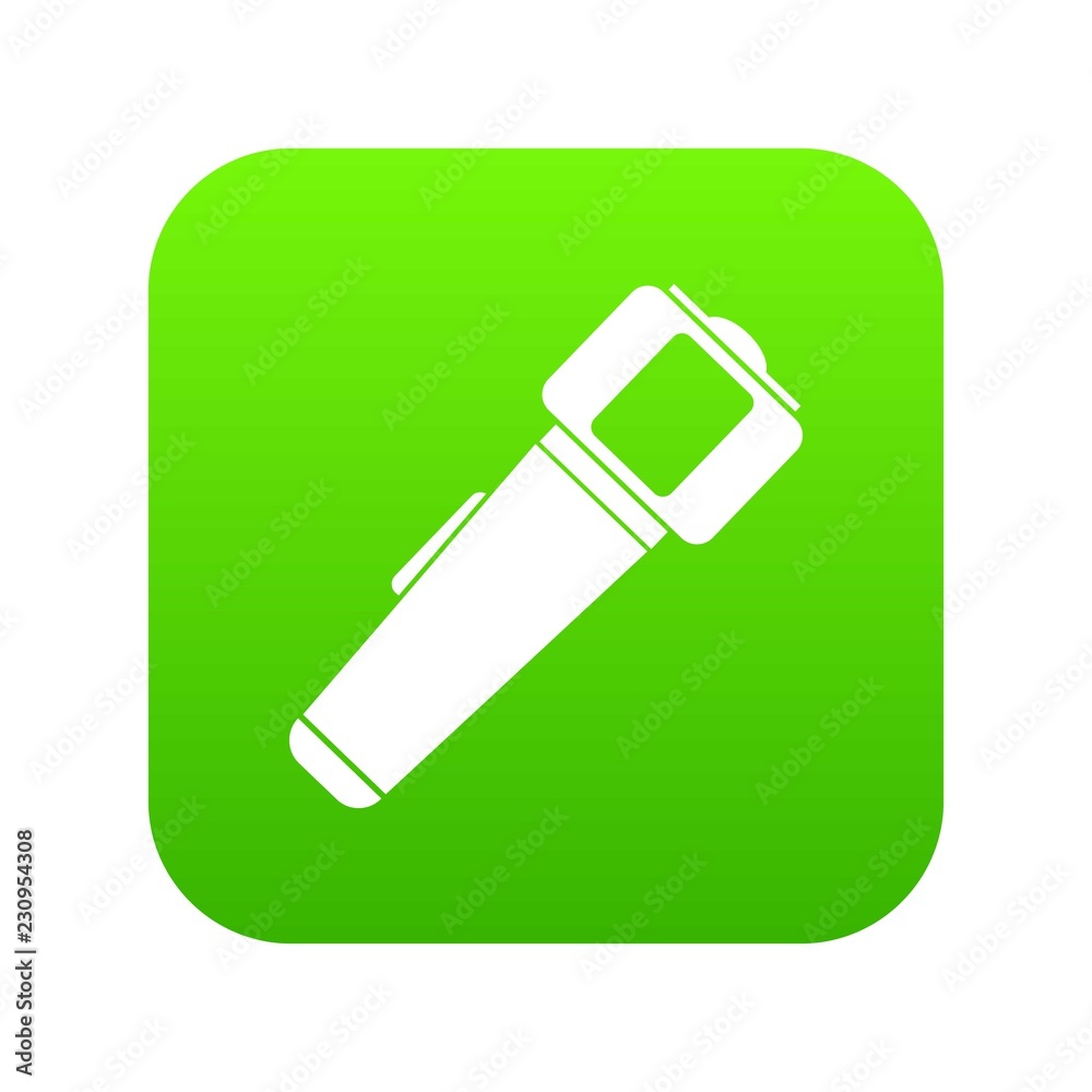 Hand flashlight icon digital green for any design isolated on white vector illustration Hand flashlight icon digital green for any design isolated on white vector illustration
