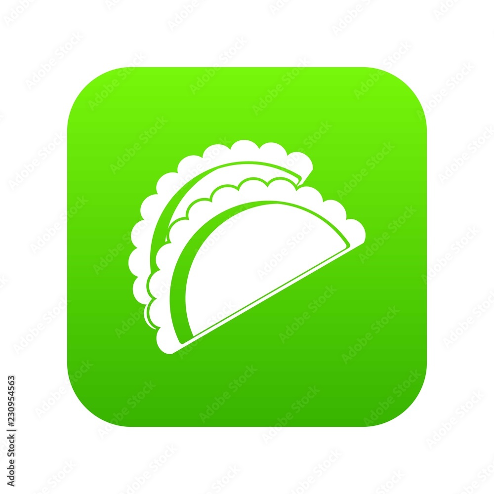 Obraz premium Empanadas de pollo icon digital green for any design isolated on white vector illustration