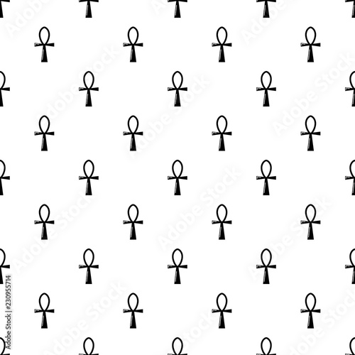 Ancient egyptian cross ankh pattern vector seamless repeating for any web design photo