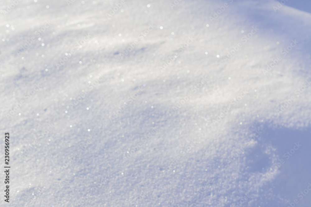 texture of white snow sparkling on the sun. Defocused background texture of white snow sparkling on the sun. Defocused background