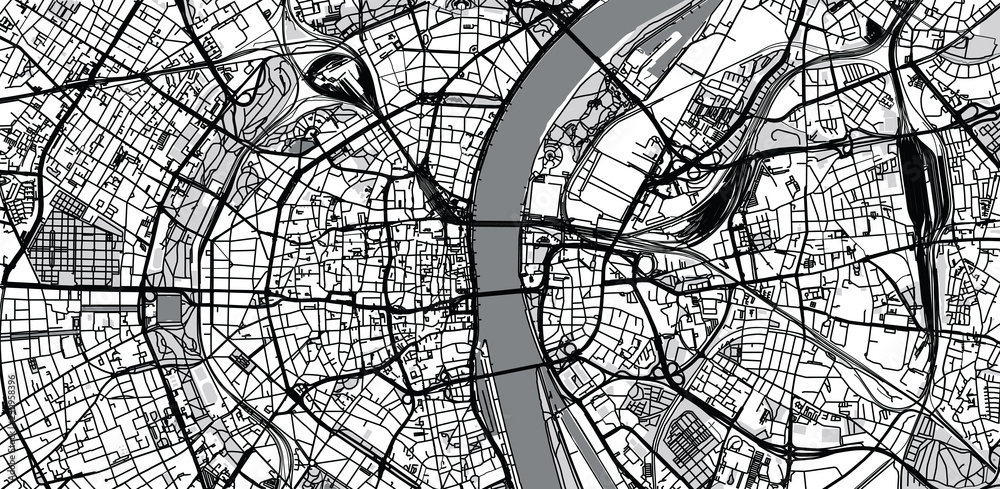 Urban vector city map of Cologne, Germany