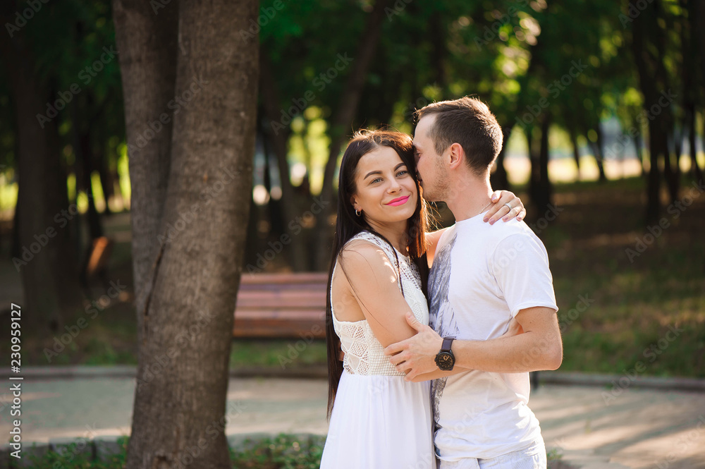 Love story of the beautiful young man and woman Love story of the beautiful young man and woman