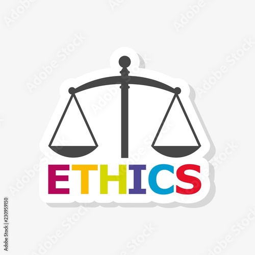 Fotografija Ethics word, Ethics text, Ethics sticker
