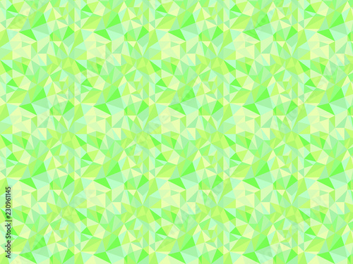 Abstract triangle sunny green leaves seamless pattern