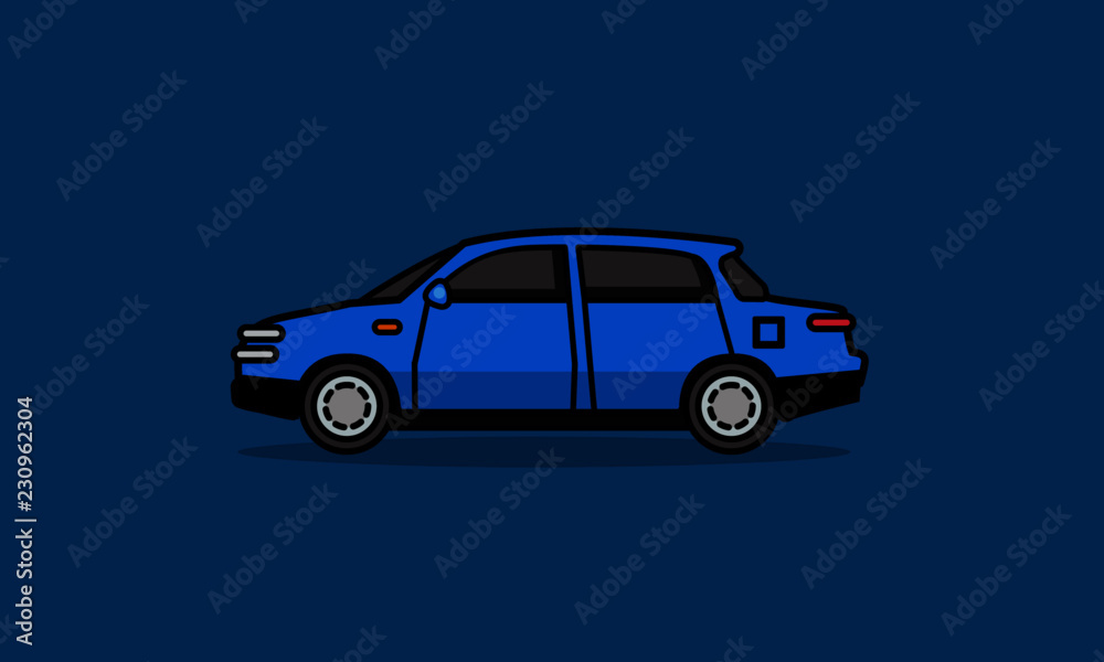 Sedan Car Vector Illustration