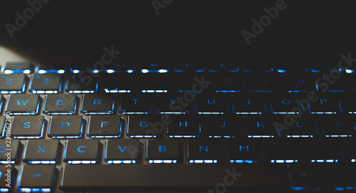 keyboard iluminating in the dark photo