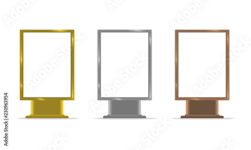 Outdoor gold silver and bronze light box template