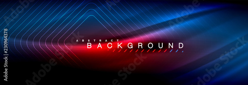 Neon glowing fluid wave lines, magic energy space light concept, abstract background wallpaper design