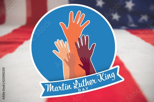 Composite image of martin luther king day with hands