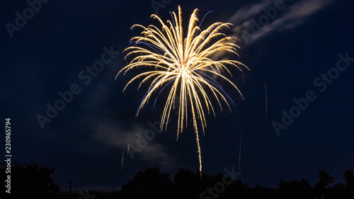 Colorful bavarian fireworks at Landau - Isar - Bavaria - Germany