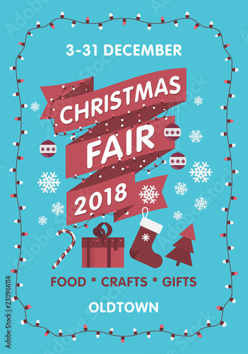 Vector Christmas Fair poster template