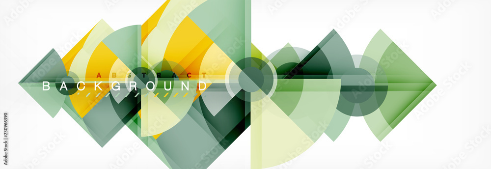 Triangles and circle geometric background