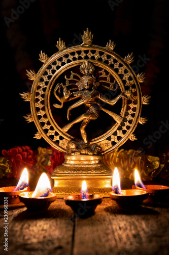 Shiva Nataraja with Diwali lights