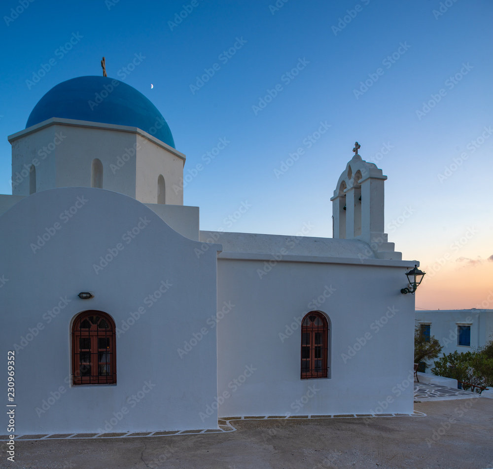 a typical church in the greek islands of Paros