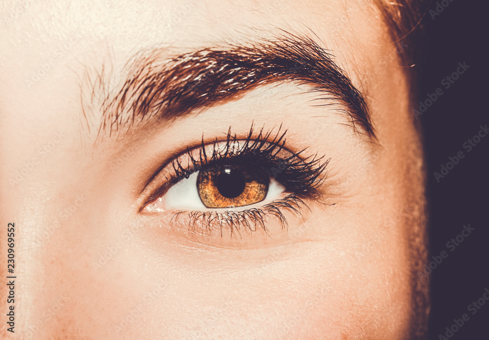 Naklejka premium A beautiful insightful look woman's eye. Close up shot.