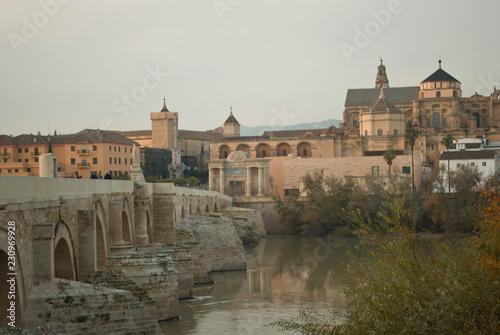 the Roman bridge over the Guadalquivir river in the city of Cordoba in Andalusia Spain