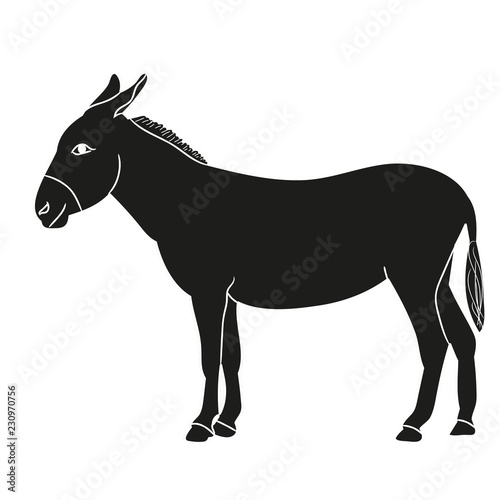 silhouette of a donkey  black