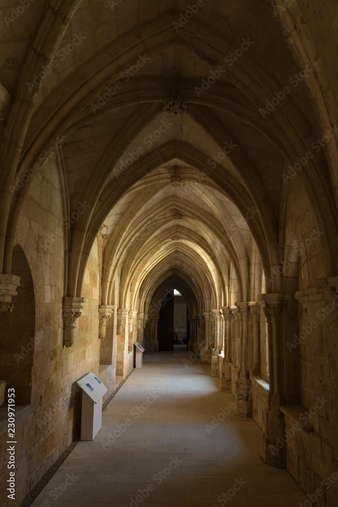 gloom hall of the monastery of Santa María de Huerta, Soria, Spain