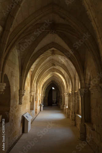 gloom hall of the monastery of Santa María de Huerta, Soria, Spain