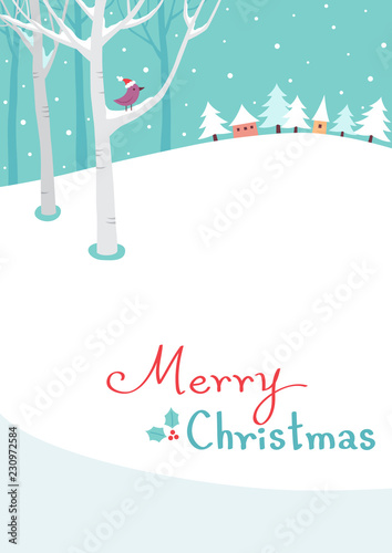 Merry Christmas winter landscape