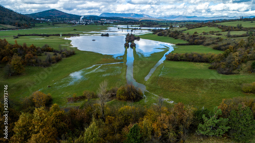 Pivka intermittent lakes (Pivška Jezera; Jezera Pivke) are hydrologic phenomena in Slovenia. A group of 17 lakes inundates karst depressions during high water levels in late autumn and again in spring