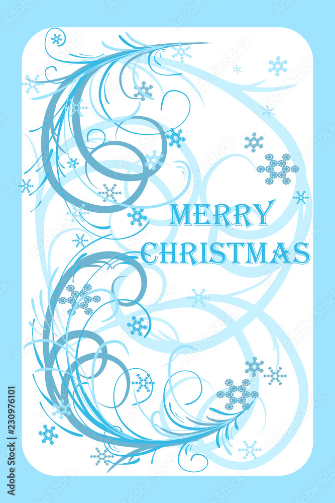 Merry Christmas Greeting Card! Vector.