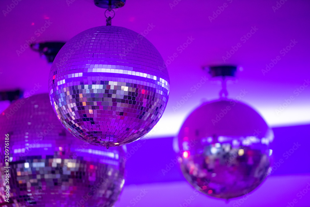 Fototapeta premium Disco balls.night party background photo
