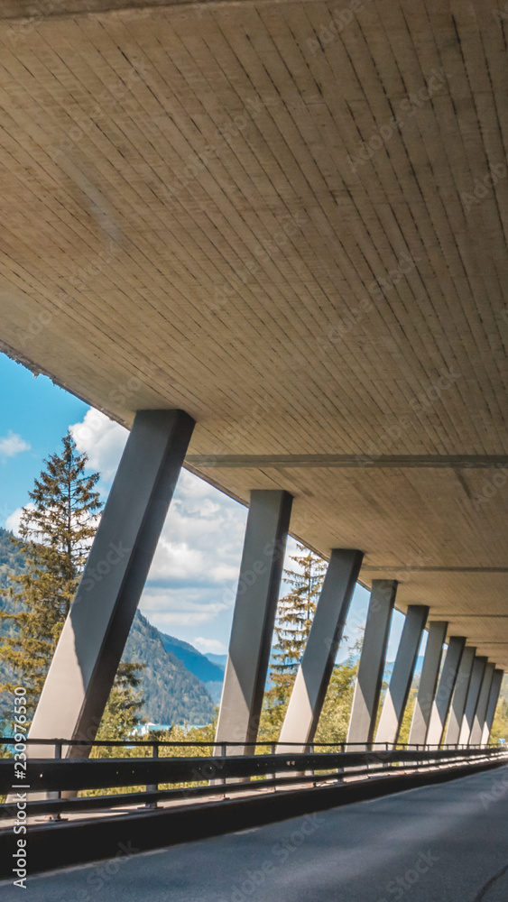 Obraz premium Smartphone HD wallpaper of road tunnel near the Achensee - Tyrol - Austria